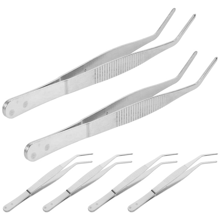 Pensete din otel inoxidabil set 6 piese, curbate, albastru, 16x1.2x1 cm