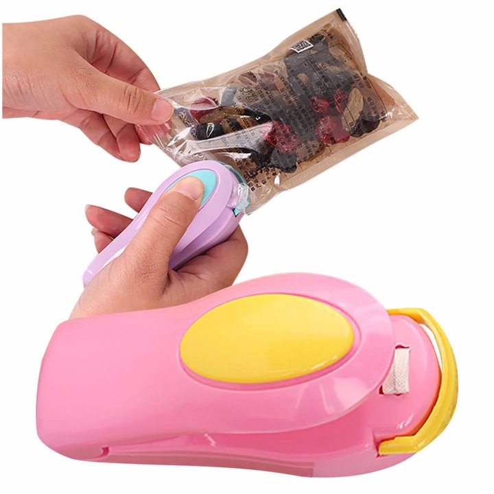 Aparat de sigilat manual YANYXR mini portabil roz 10x4cm