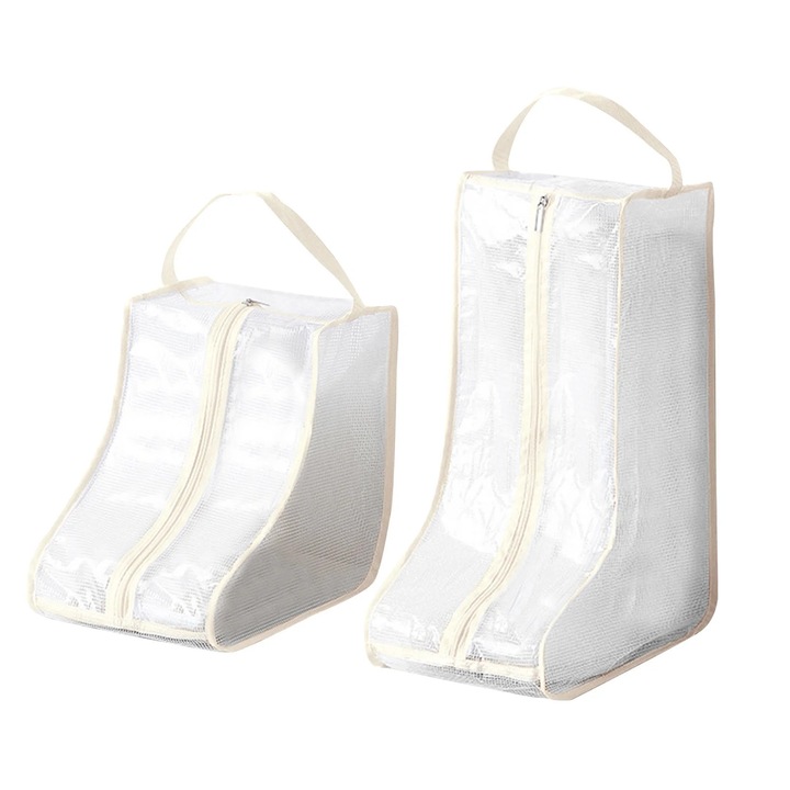 YANYXR 2 db bézs csizmatároló zsák készlet 28x28x20cm és 48x28x28cm