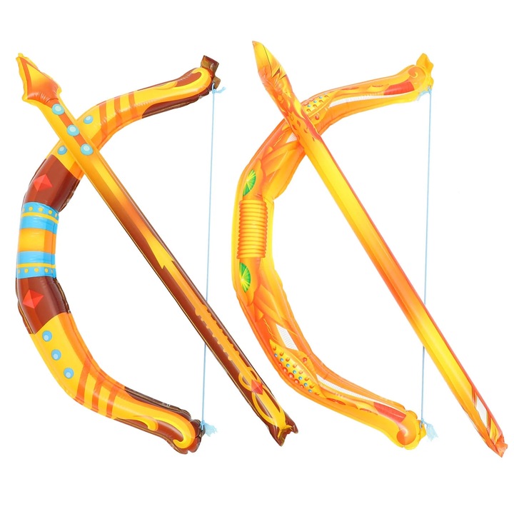 Set baloane sageata si arc, folie aluminiu, multicolor, 87x27x8cm si 78.5x10x8cm