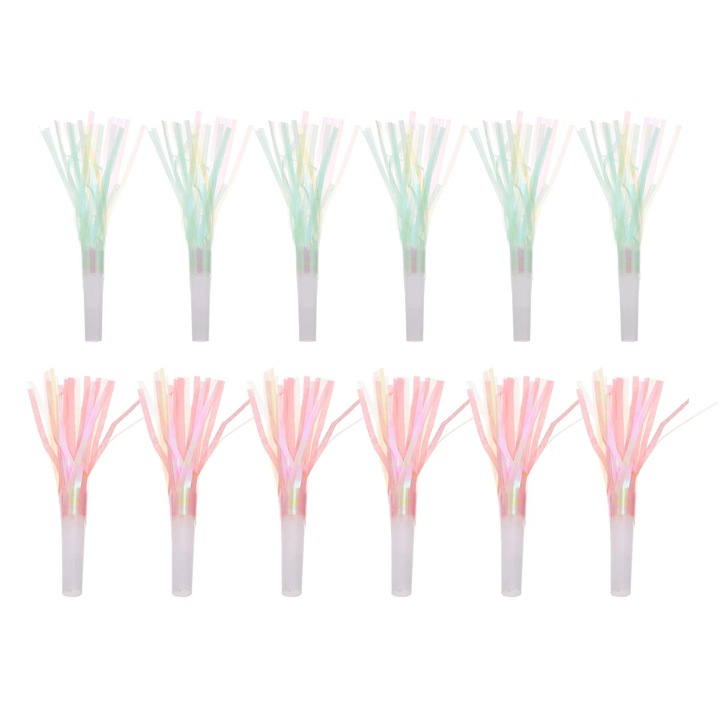 Set 12 suflatori petrecere, plastic, multicolor, 16.5x1.5x1.5cm