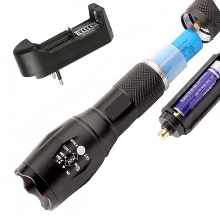 Акумулаторен фенер Cree Z8, LED, 3 броя ААА / 18650