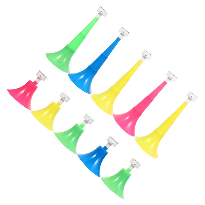 Set 10 cornuri de suflat, multicolor, 23x9.3x9.3 cm, pentru suporteri