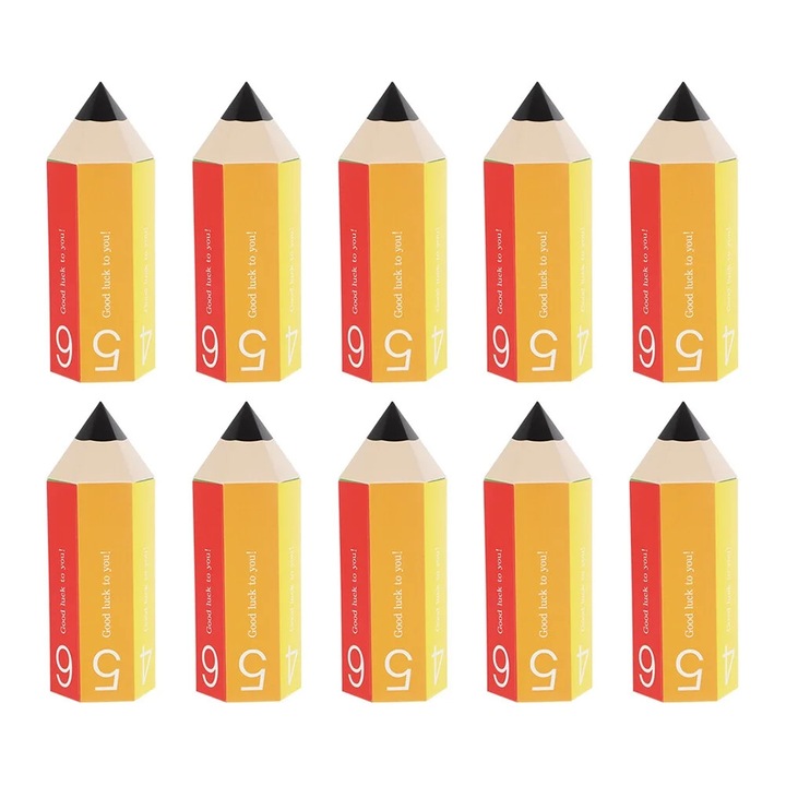 Set 10 cutii cadou in forma de creion ZYBLSSBB LSM2xh533-BCS0086448, hartie, multicolor, 15,5 x 5,5 x 5 cm