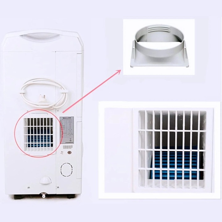 Adaptor furtun evacuare aer conditionat portabil YANYXR alb 16x12x4cm set 2 bucati