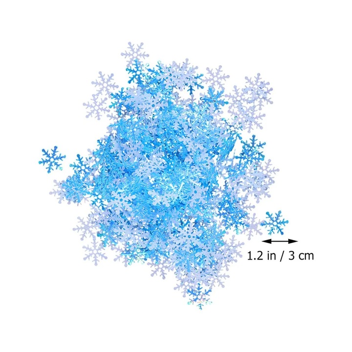 Конфети снежинки YANYXR комплект 700 броя пластмаса бял син 3x3x0.1cm