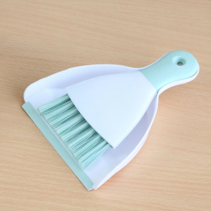 Set perie si fara mica YANYXR, plastic, verde, 21x16x4cm