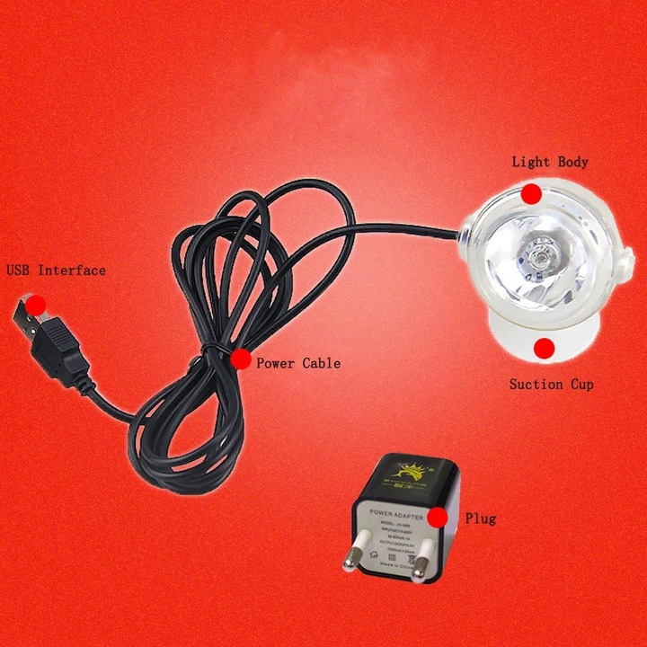 Lampa LED acvariu YANYXR submersibila, 1W, multicolor, 3.8cm