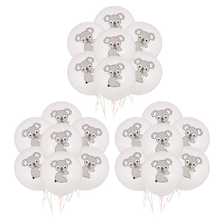 Baloane latex animale padure, 12x6x0.1cm, multicolor, set decor copii