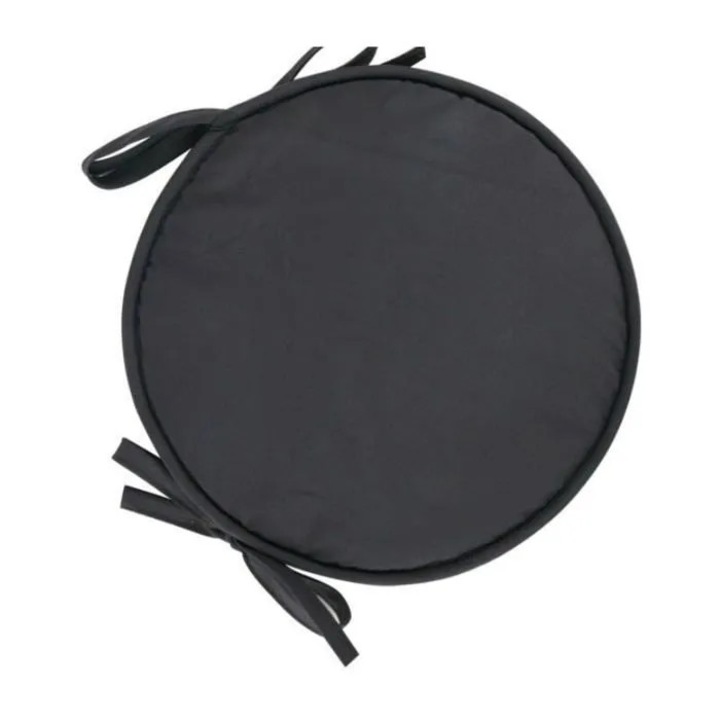 Set 4 perne rotunde scaun gri inchis 38x38cm
