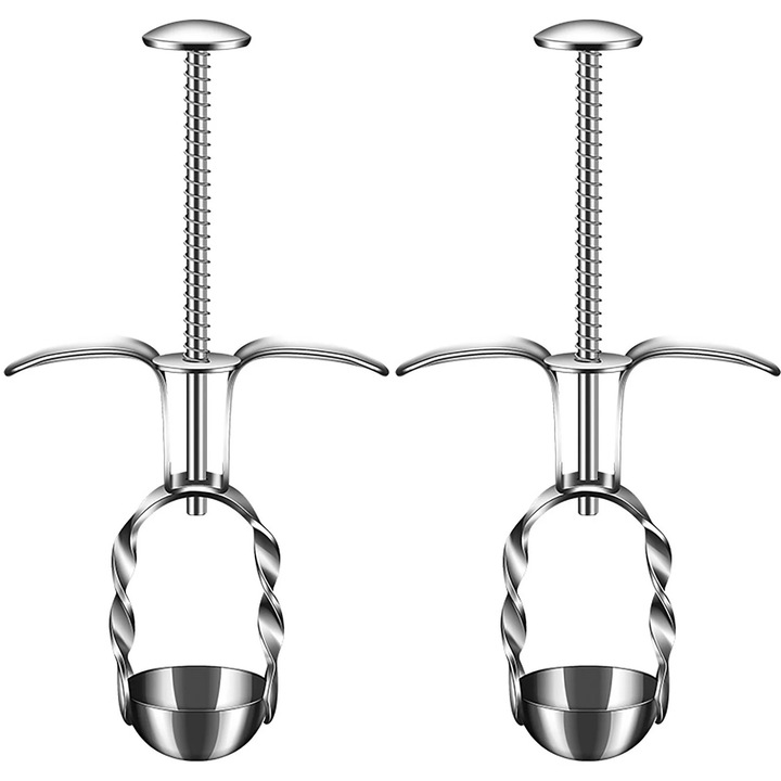 Instrument inox pentru scos samburi fructe 15.6x8x3cm, set 2 bucati