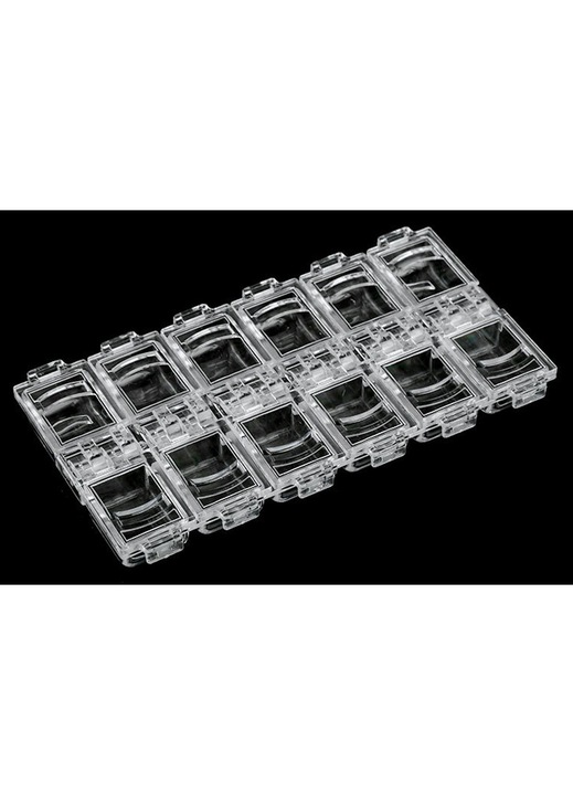 Ékszertartó doboz 12 rekesszel átlátszó PVC 20x15x5cm