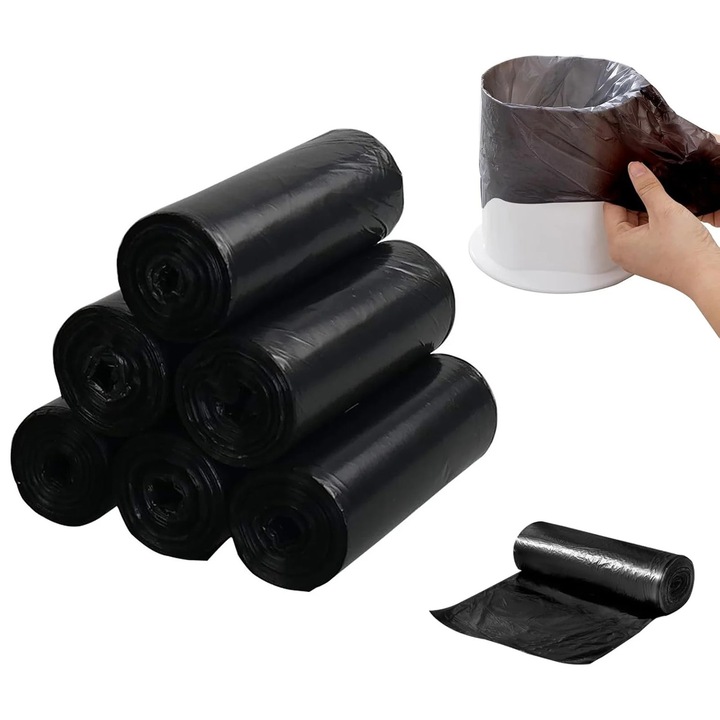 Set 6 saci menajeri YANYXR, negri, 45x50cm, 15L, grosi