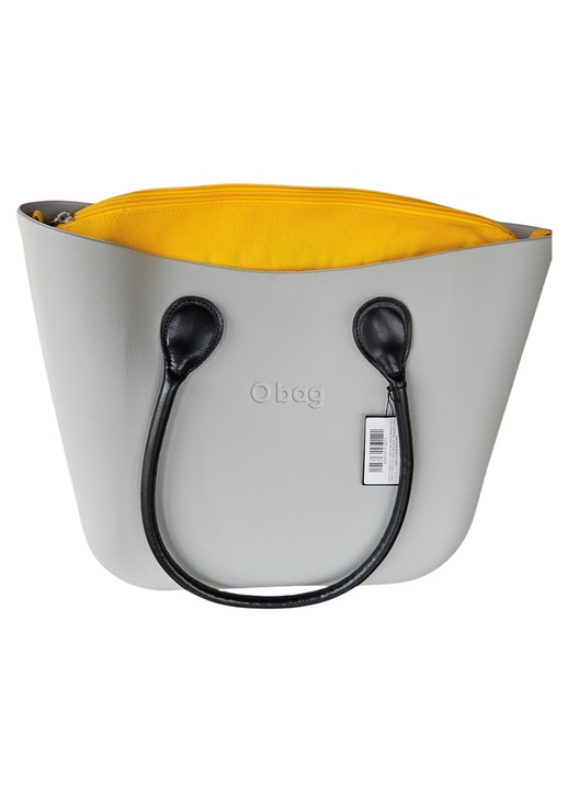Geanta O Bag Gri cu interior Galben