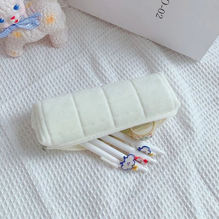 Penar mic YANYXR, catifea cristal, alb, 21x6x8cm
