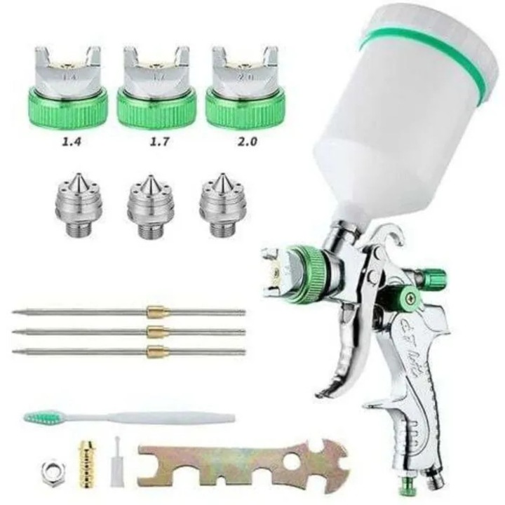 Pistol de vopsit pneumatic HVLP 600cc inox 1.4mm 1.7mm 2.0mm