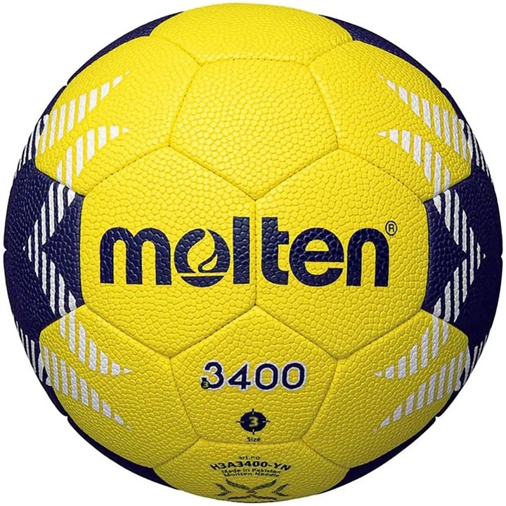 Minge handbal Molten H3A3400 YN IHF, galben/bluemarin, marimea 3