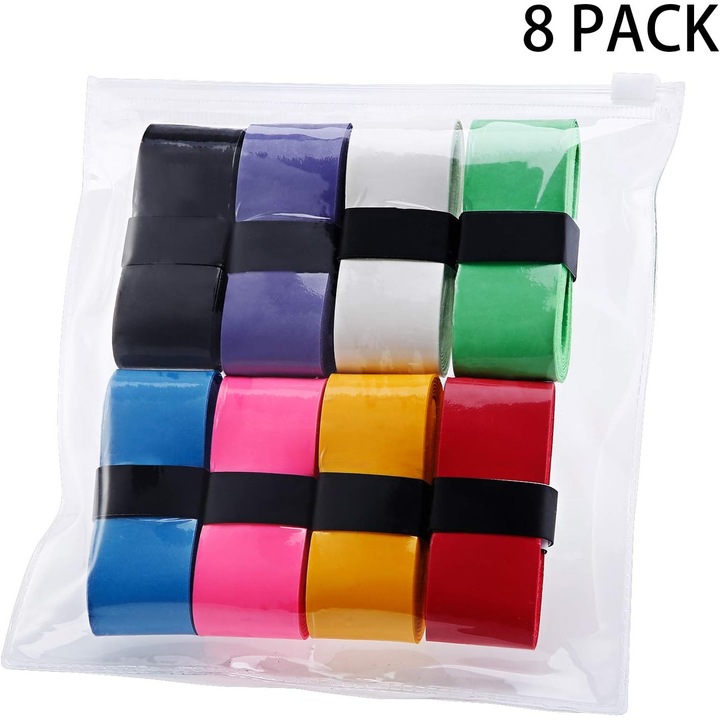 8 darabos multicolor overgrip szett, csúszásgátló, nedvszívó, 110x2.5x0.075cm