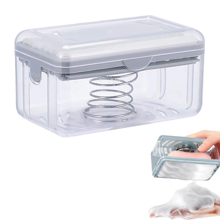 Dozator sapun YANYXR multifunctional gri 12.4x7.5x6.8cm