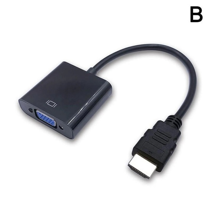 YANYXR HDMI-VGA adapter, digitális-analóg átalakító, 1080p, fekete