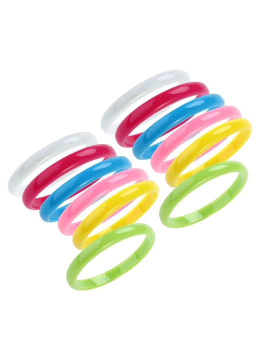 Set 12 bratari plastic multicolor 7.5x7.5x1cm ZYBLSSBB