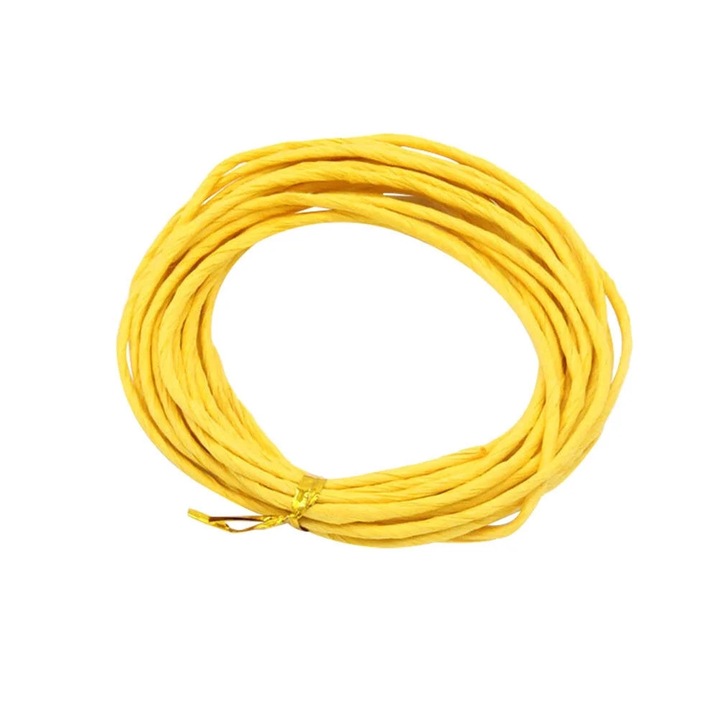 Sfoara impletita, 5m, galben, 2mm, elastica si rezistenta
