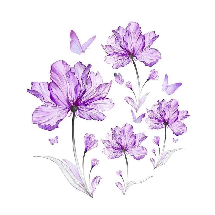 YANYXR falmatrica, virágok, pillangók, 30x25cm, PVC