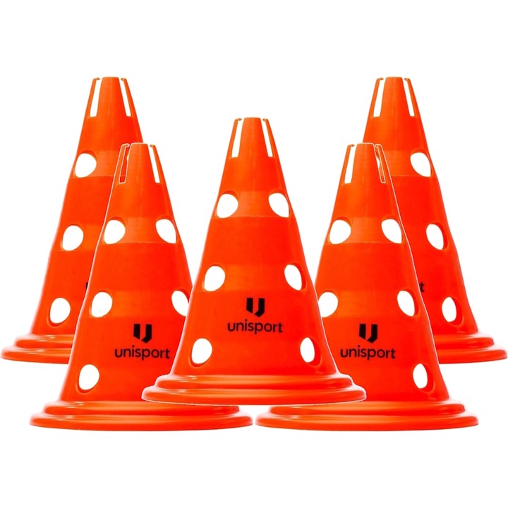 Unisport Edzőkúp készlet, 5 db, 30 cm, narancssárga