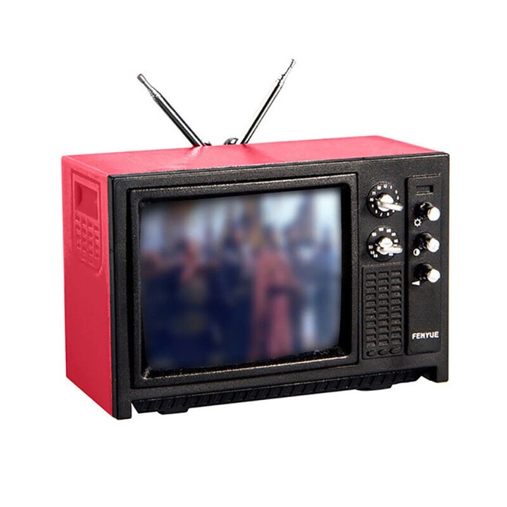 YANYXR miniatűr televízió 1:12 vintage 0.51x0.35x0.39cm