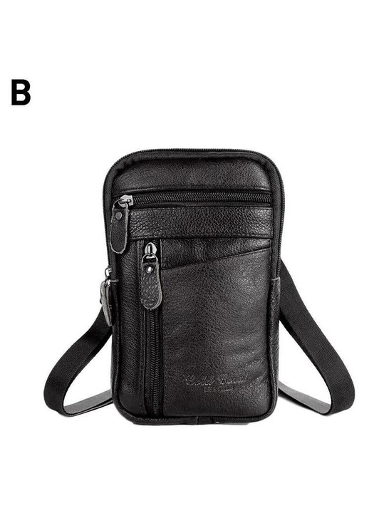 Geanta piele barbati YANYXR multifunctionala maro 21x13x1cm