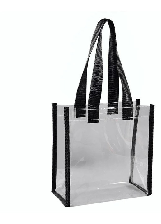 YANYXR átlátszó PVC bevásárlótáska 30x30x15cm, 40cm fogantyú