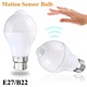 YANYXR E27 B22 LED izzó, mozgásérzékelővel, meleg fehér, 60x133mm, 9W