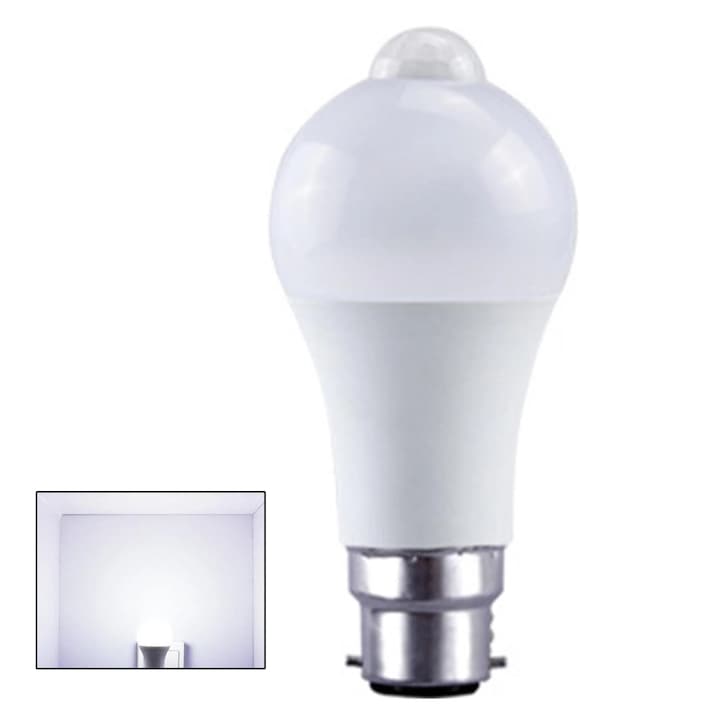 YANYXR E27 B22 LED izzó, mozgásérzékelővel, meleg fehér, 60x133mm, 9W