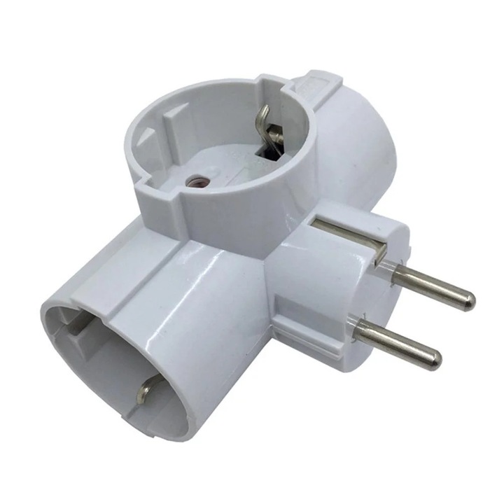 YANYXR dugalj adapter, 3 kimenet, gyermekvédelem, fehér, 16A 250V