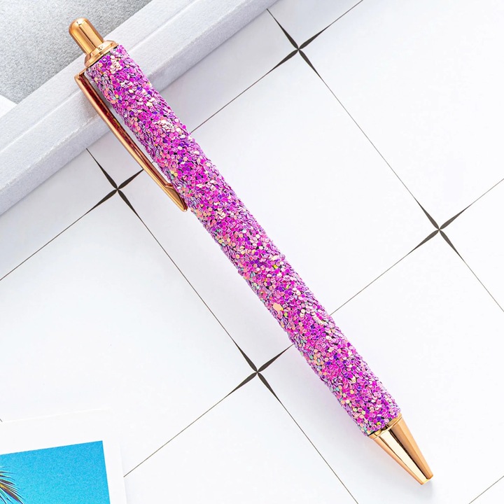 Pen cu sclipici multicolor, OEM, 1ML, plastic
