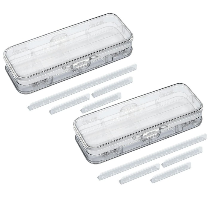 Penar plastic transparent, capacitate mare, 21x8x4.5cm, organizator multiplu compartimente