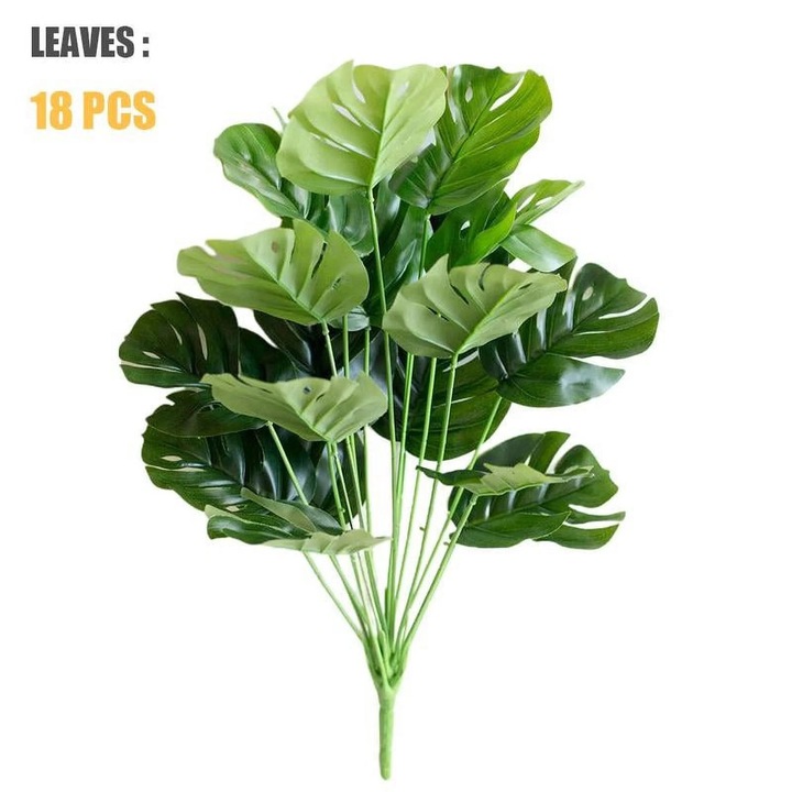 Planta artificiala YANYXR, frunze verzi, 50cm, 18 frunze