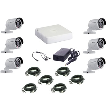 Kit Supraveghere full HD 1080P cu 6 Camere Exterior IR 20m + DVR 8 canale video / 1 canal audio + Accesorii Kit Supraveghere full HD 1080P cu 6 Camere Exterior IR 20m + DVR 8 canale video / 1 canal audio + Accesorii