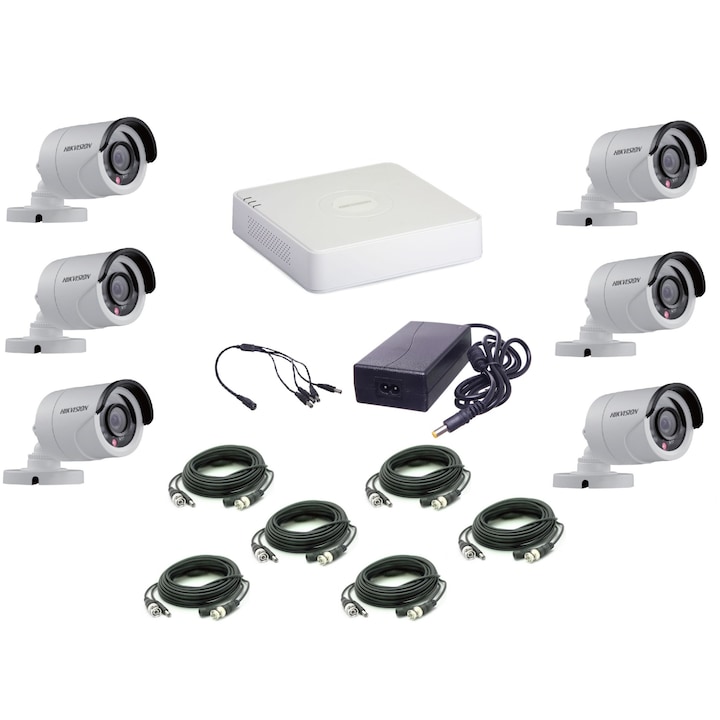 Kit Hikvision CCTV 4 camere dome/bullet TurboHD 2.0MP MK061-KIT11