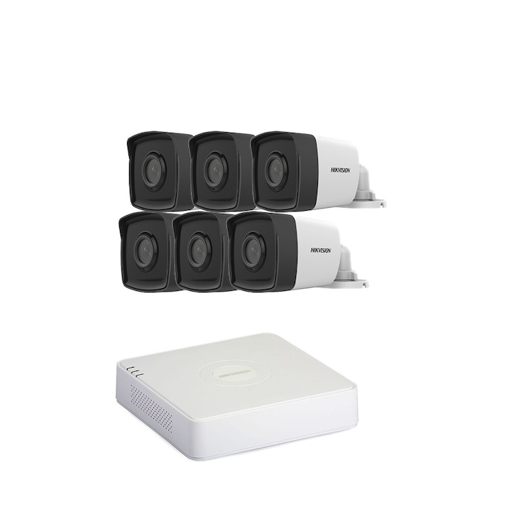 Kit Supraveghere 6 Camere 2MP Full HD Exterior 40m ARRAY EXIR + DVR 8 canale video / 1 canal audio, 1080P