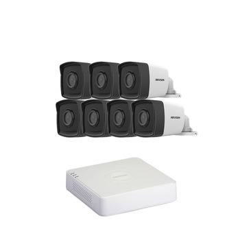 Kit Supraveghere full HD 1080P cu 7 Camere Exterior Exir 40m + DVR 8 canale video / 1 canal audio Kit Supraveghere full HD 1080P cu 7 Camere Exterior Exir 40m + DVR 8 canale video / 1 canal audio