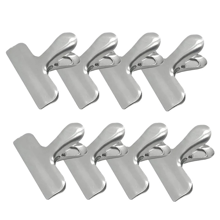 Set 8 agrafe metalice YANYXR, rotunde, inox, 20x15x5cm