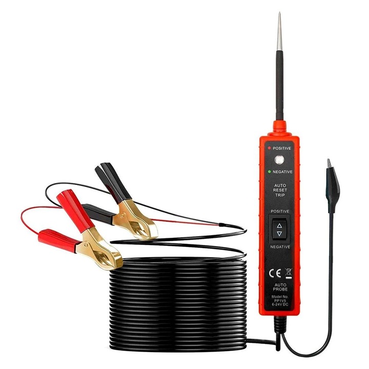 Tester electric auto YANYXR digital multifunctional, 26.5cm, cablu 16ft