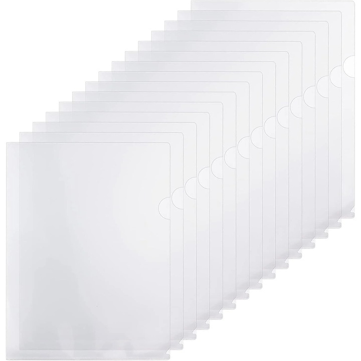 Set 30 dosare transparente plastic L, A4, 22x31cm