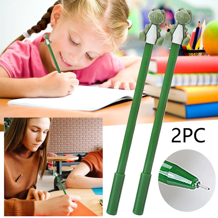 Pix YANYXR BCS3227033 3D cu animal, varf 0,5 mm, cerneala neagra, verde, set 2 buc (10 ml)