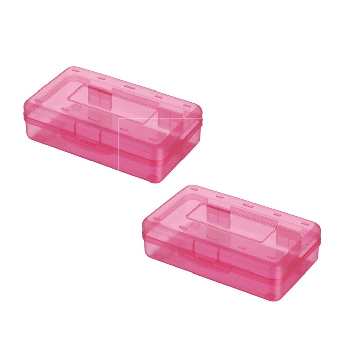 Penar transparent plastic minimalist 20.3x12.2x5.9cm set 2 buc