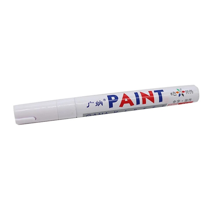 Marker vopsea pentru anvelope auto, permanent, rezistent la apa, negru si alb, 14.3cm