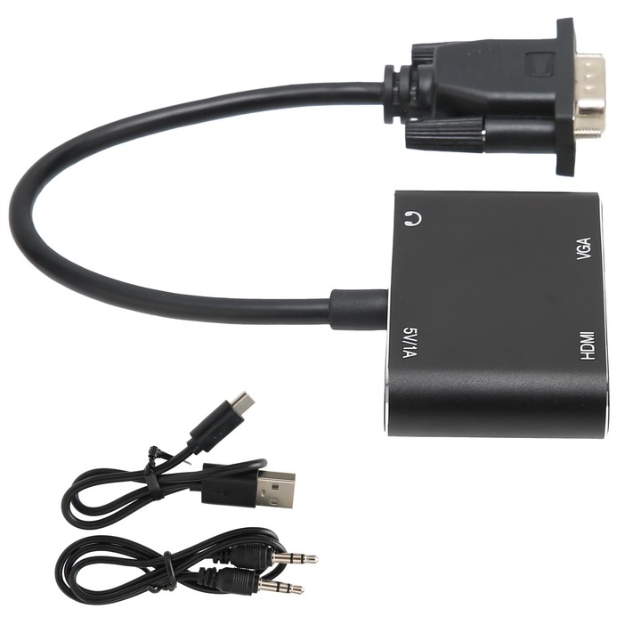 YANYXR alumínium VGA-HDMI adapter 2K audio kábellel