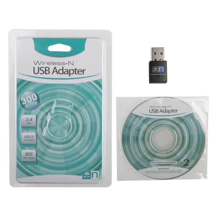 YANYXR 300Mbps mini USB vezeték nélküli hálózati kártya, fehér, 3x1cm