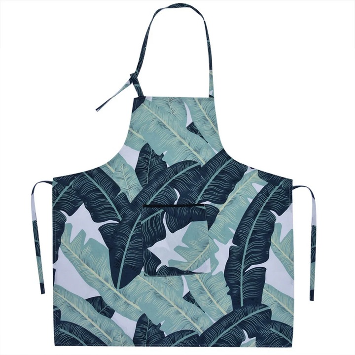 Sort de bucatarie YANYXR bumbac imprimeu ajustabil 76x72cm alb